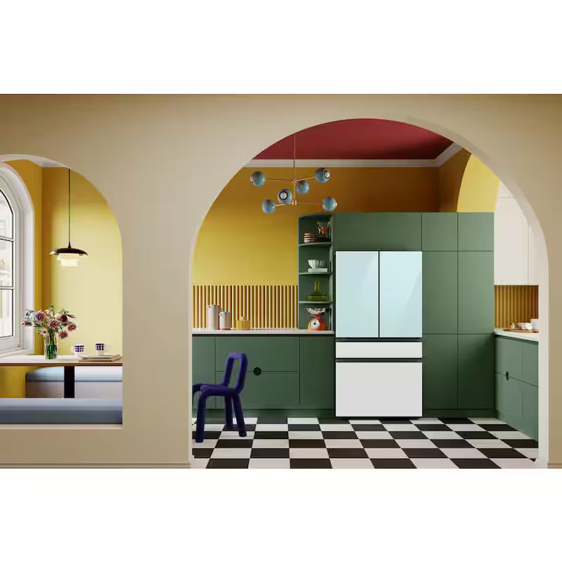 Morning Blue Glass Top Panel for 4-Door French Door Refrigerator G971
