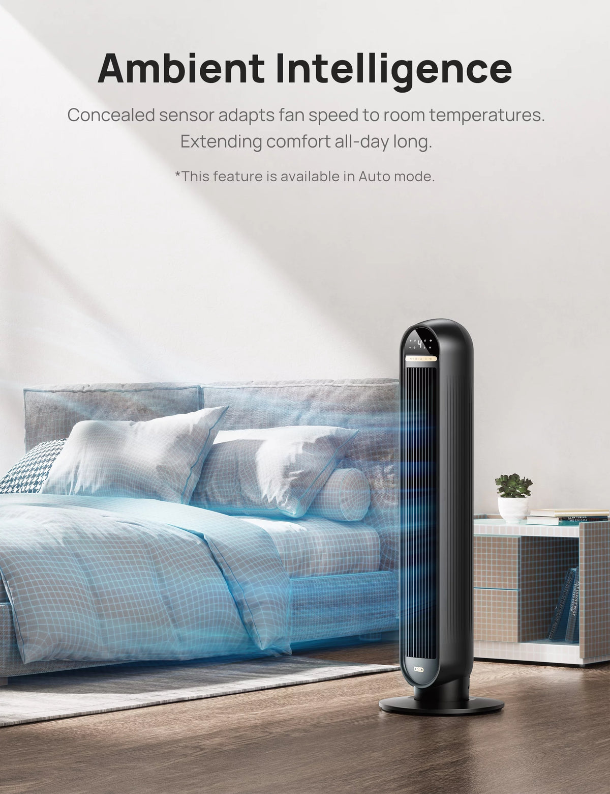 36" Standing Floor Fan with Remote, 90° Oscillating, LED Display U578466