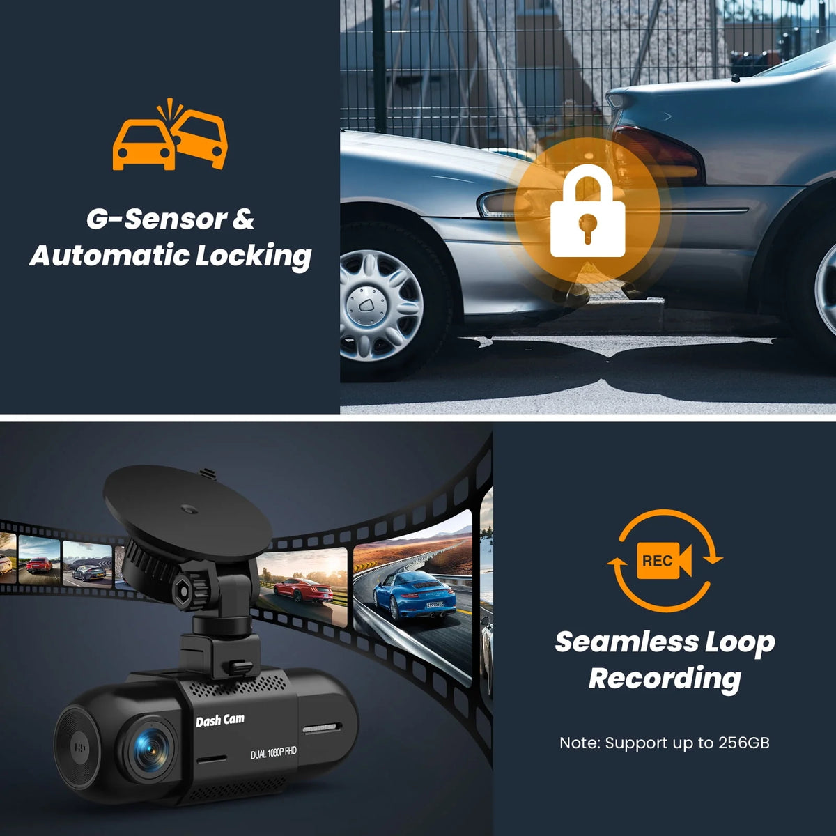 1080P FHD Car Camera with IR Night Vision P95637