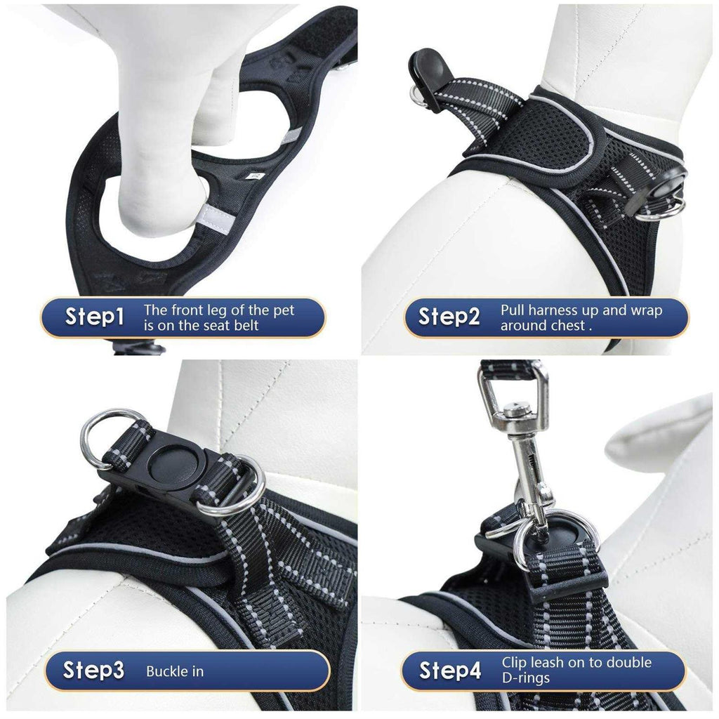 Dog Harness and Leash Set No Pull Soft Mesh U43717