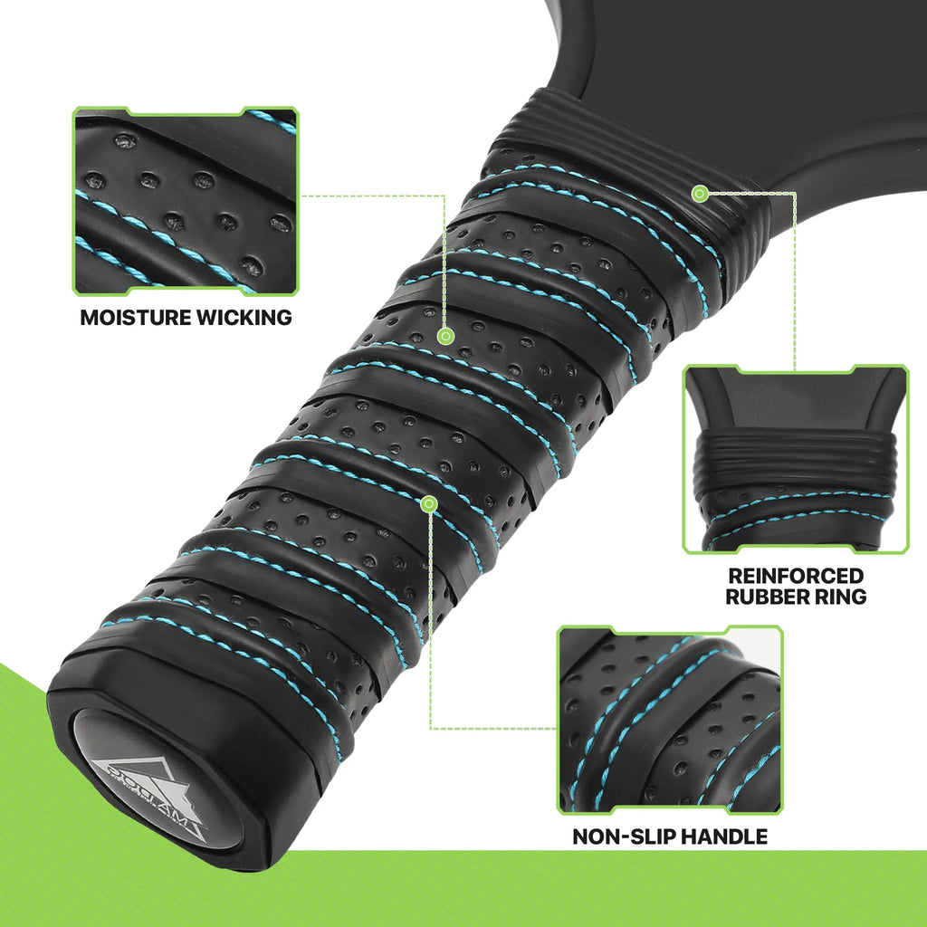 Carbon Fiber Pickleball Rackets Set of 2 with 4 Balls and Carry Bag N83159