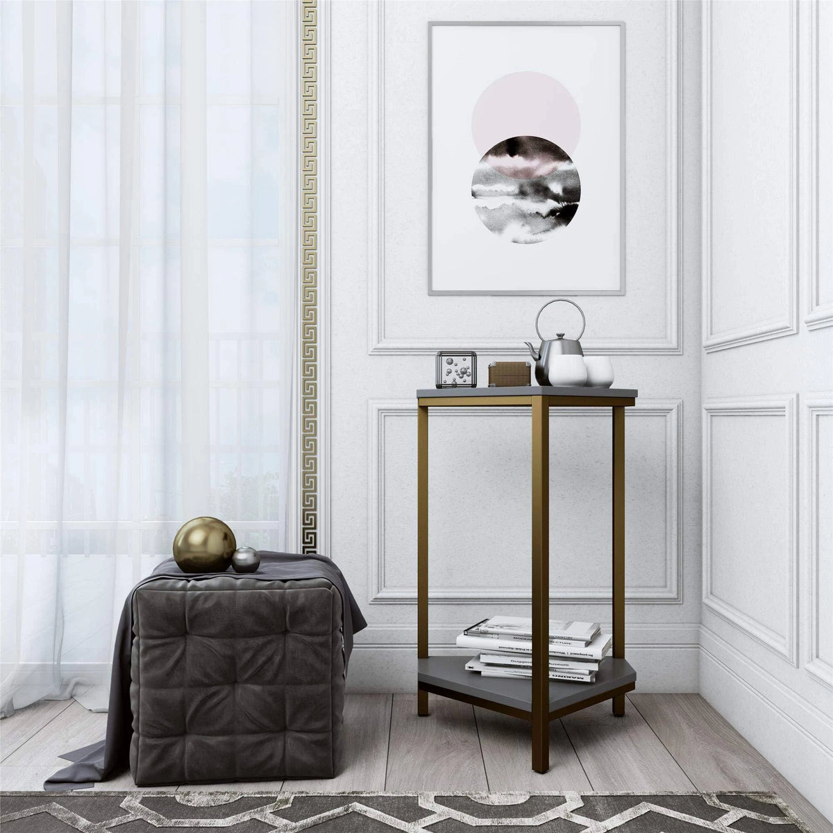 Gray End Table Set F439