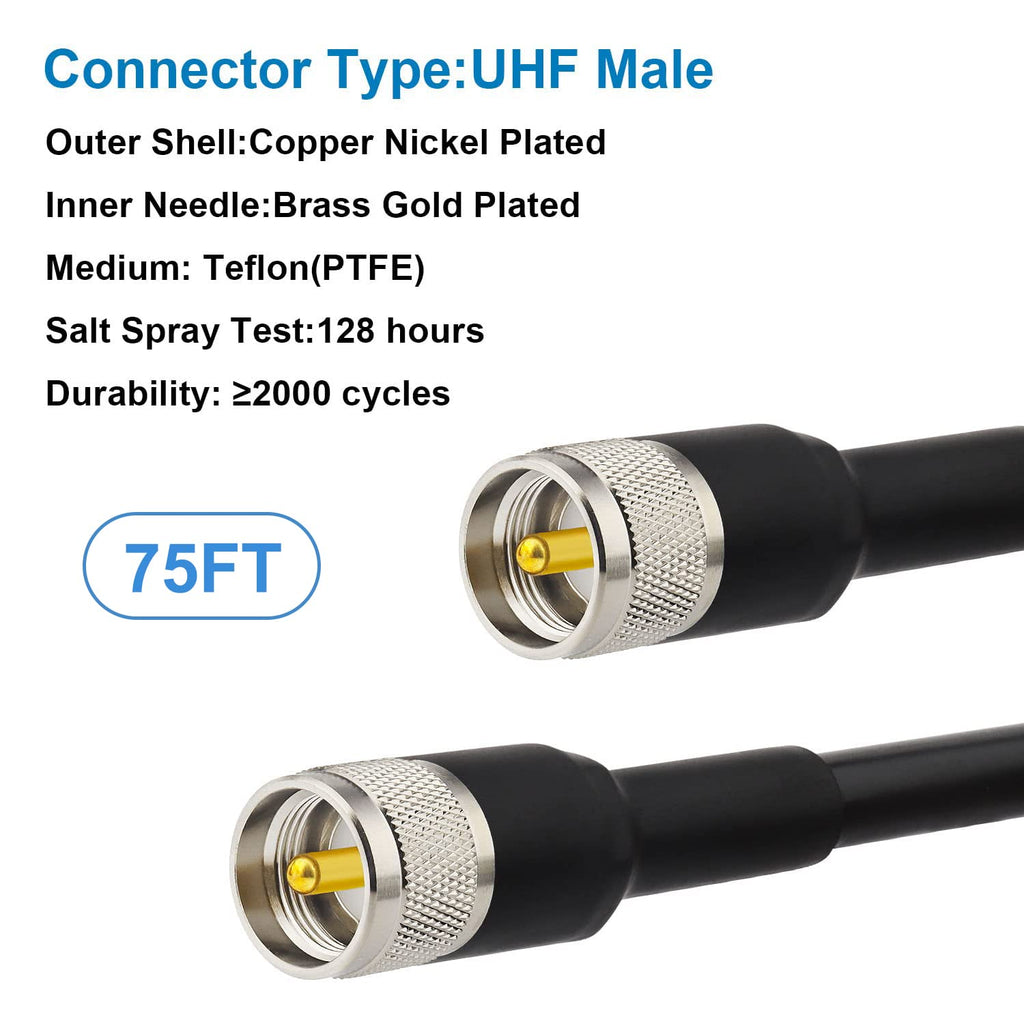 50ft RG8 50 Ohm UHF Coax Cable T58232