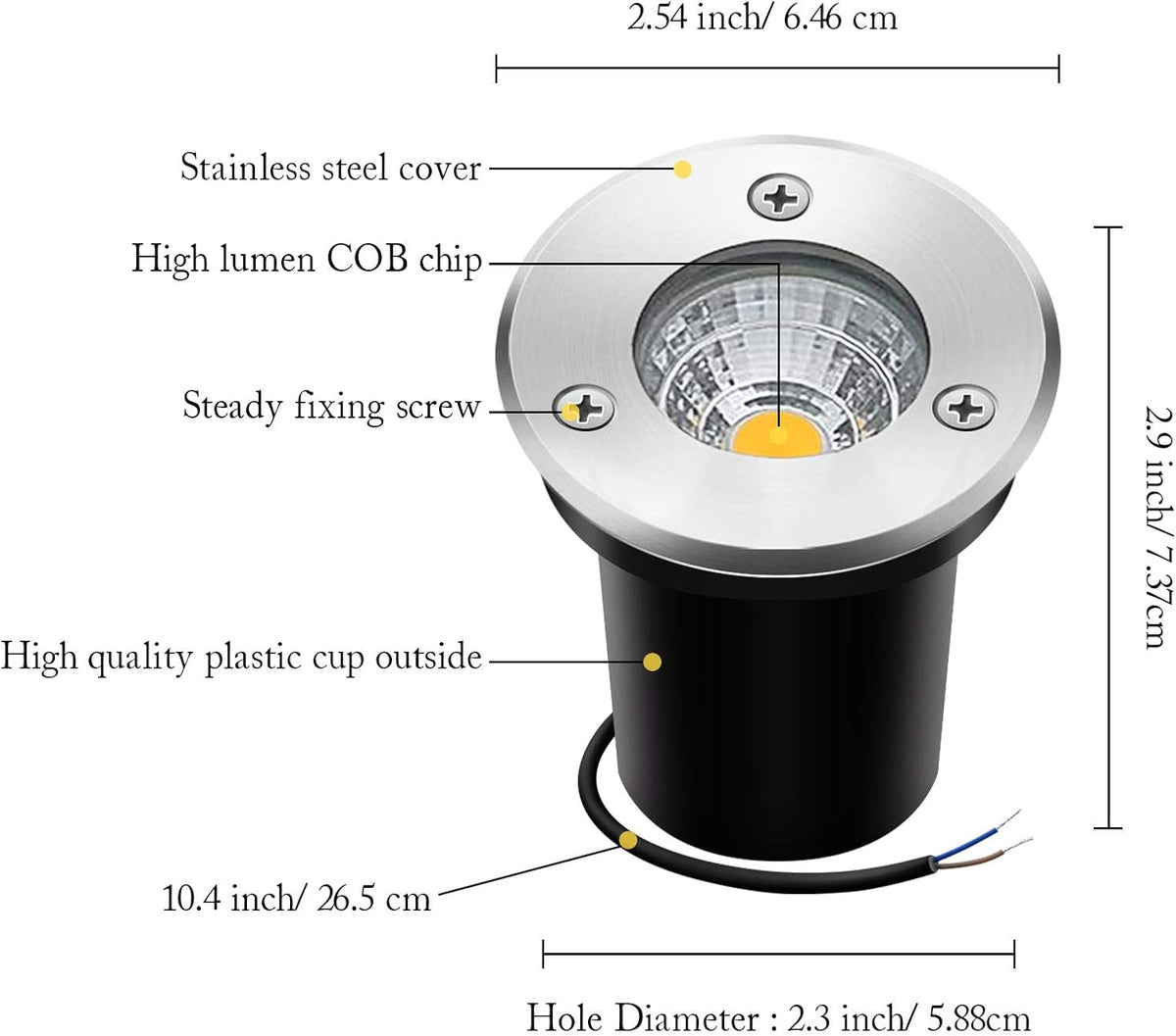 12V 24V IP67 Waterproof 5W 10 Pack In-Ground Lights T591
