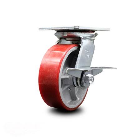 6x22 Heavy Duty Swivel Caster with Side Lock Brake W7742