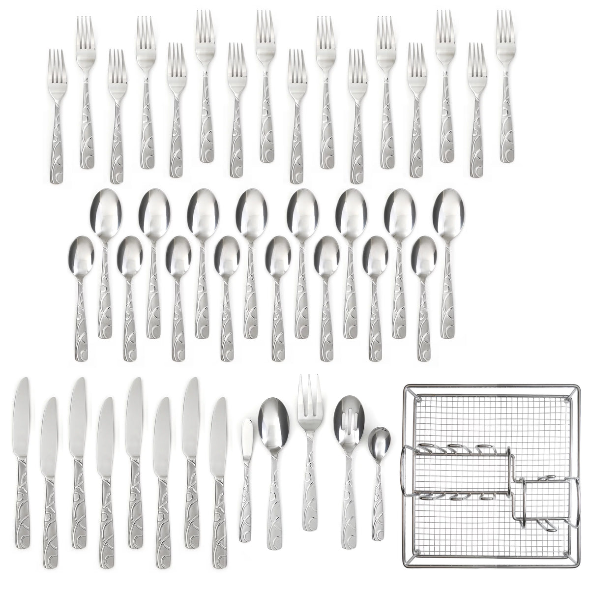 45-Piece Stainless Steel Flatware Set A227