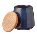 Stoneware Jar With Lid 12 cm Dark Blue M738