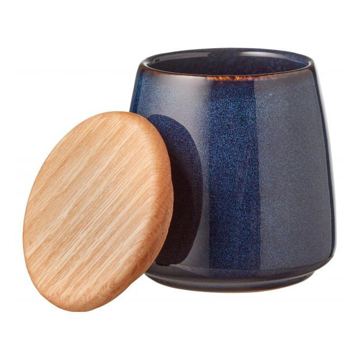 Stoneware Jar With Lid 12 cm Dark Blue M738
