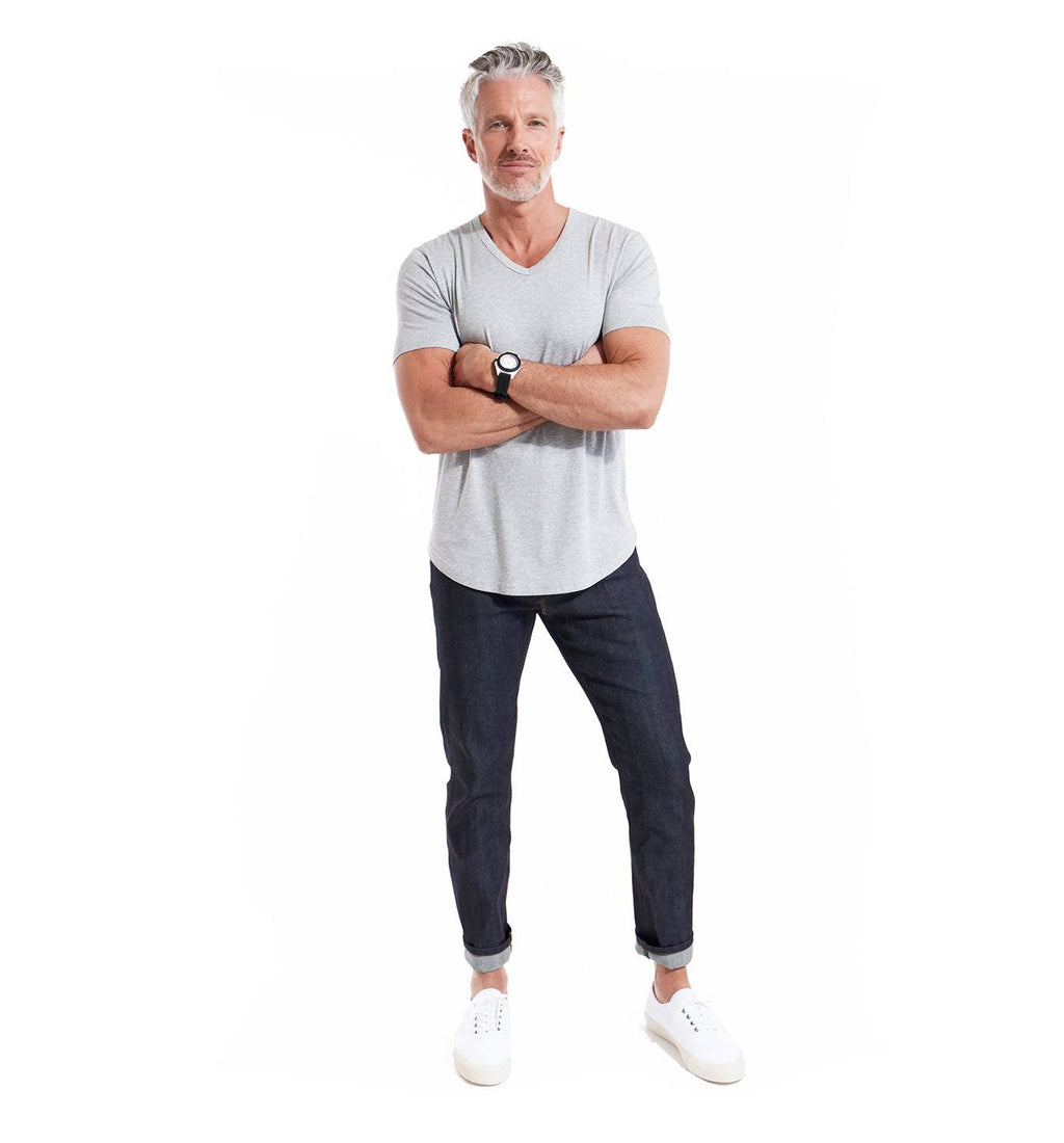 Supima Scallop V LT. Heather Grey / XXL A74005