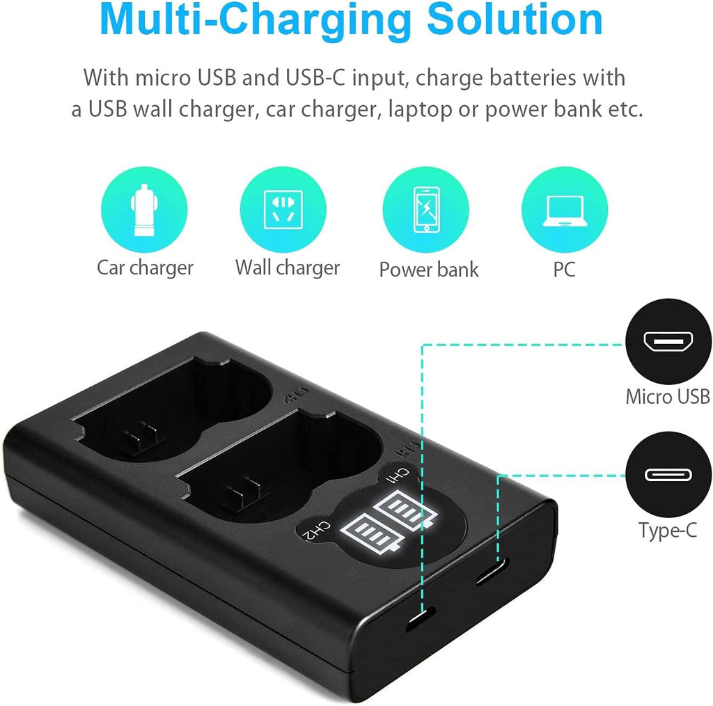 Rechargeable Li-Ion Camera Battery 2-Pack with Battery Charger T32210