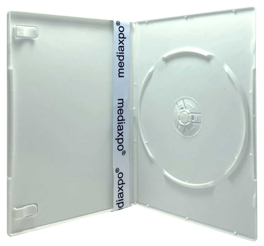 100 Slim White Single DVD Cases 7mm V243
