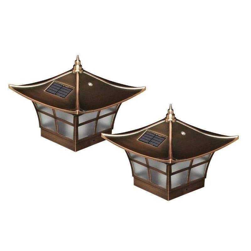 Electroplated Copper Solar Post Cap Set of 2 V2527