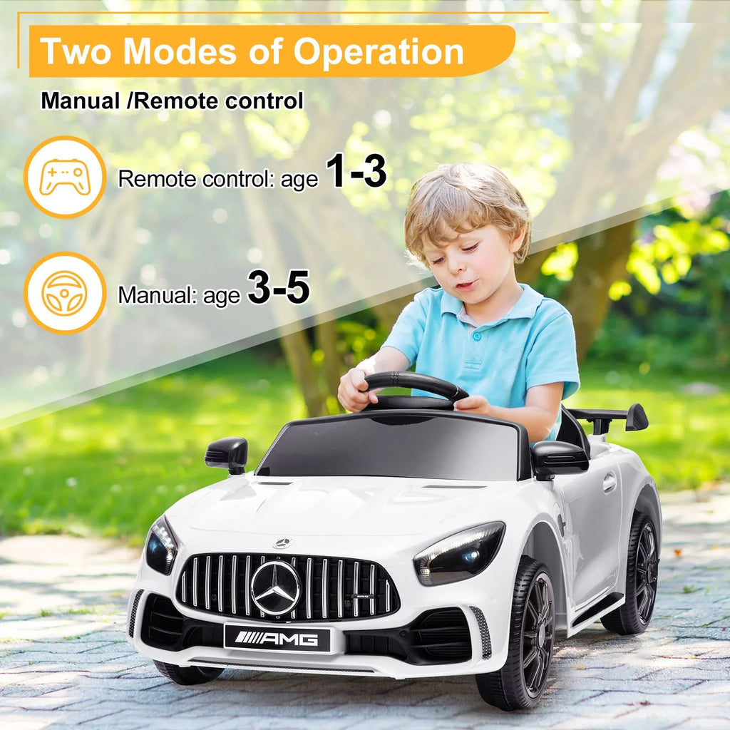 12V Electric Ride on Car Toy with Remote Control, LED Lights, Black L78138
