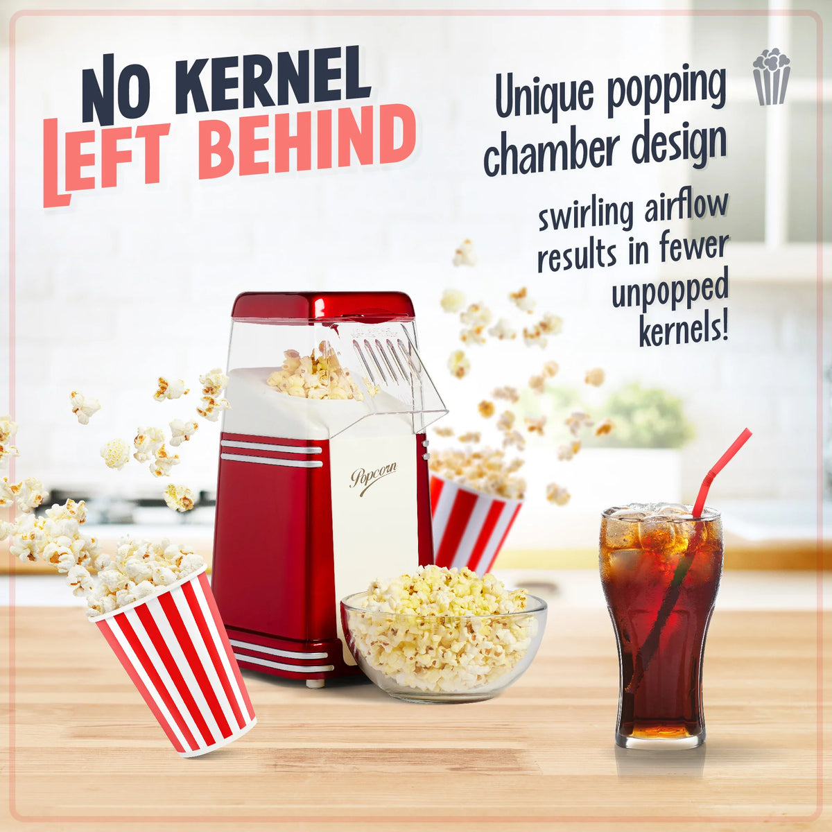 8-Cup Hot Air Popcorn Maker S164