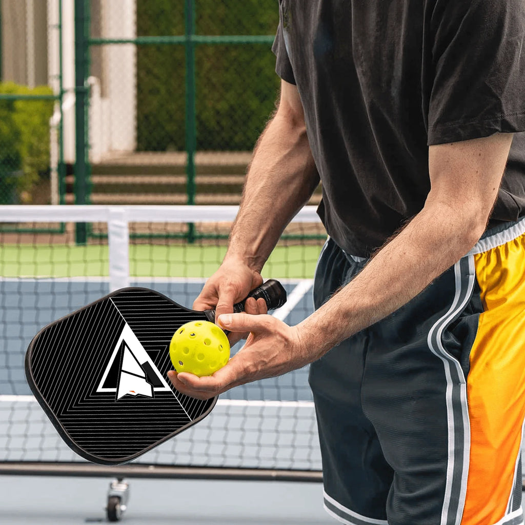 Carbon Fiber Pickleball Rackets Set of 2 with 4 Balls and Carry Bag N83159