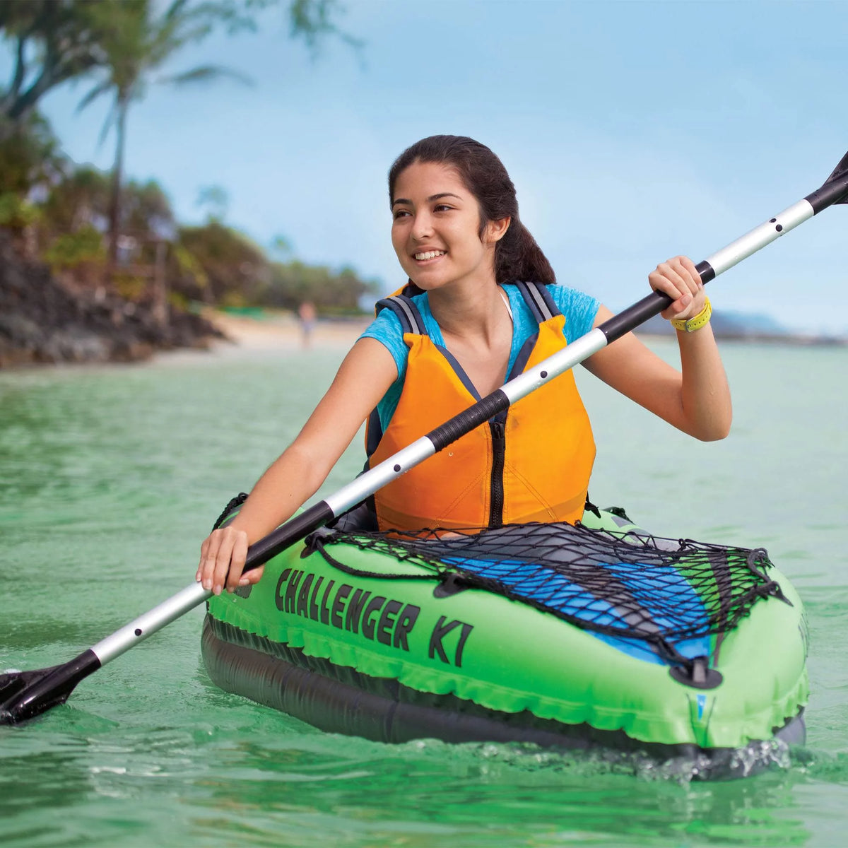 Inflatable Single Person Kayak Set with Pump I94119
