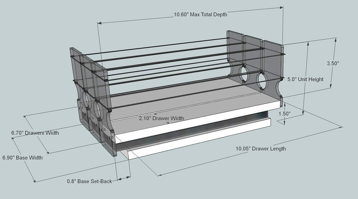 Spice Rack with 3 Drawers L960507