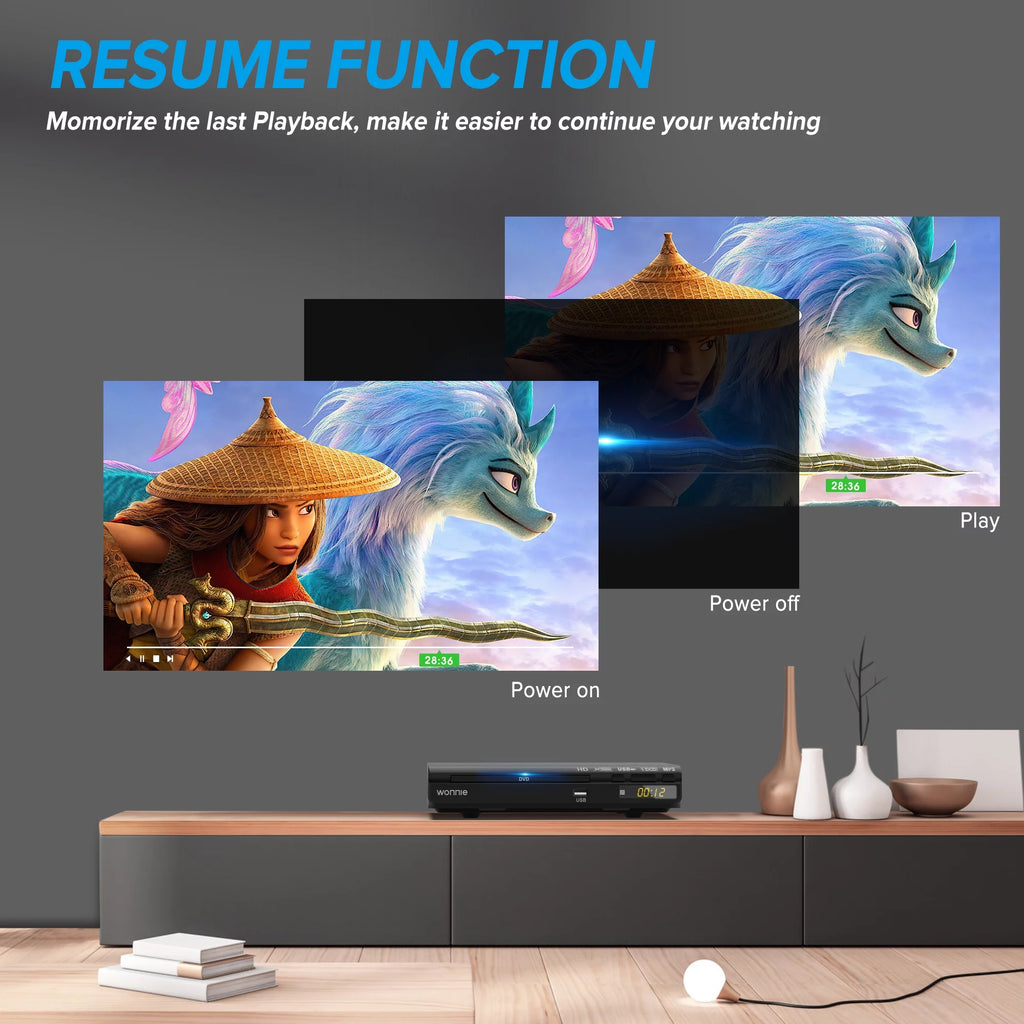 HD DVD Player for TV with USB Input and Remote Control S386