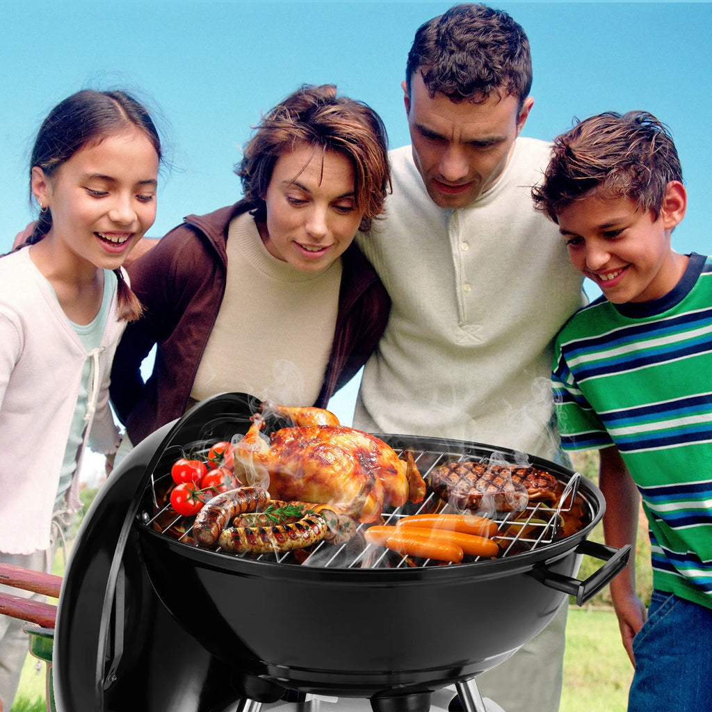 18 Inch Portable Charcoal Grill with Wheels J87654