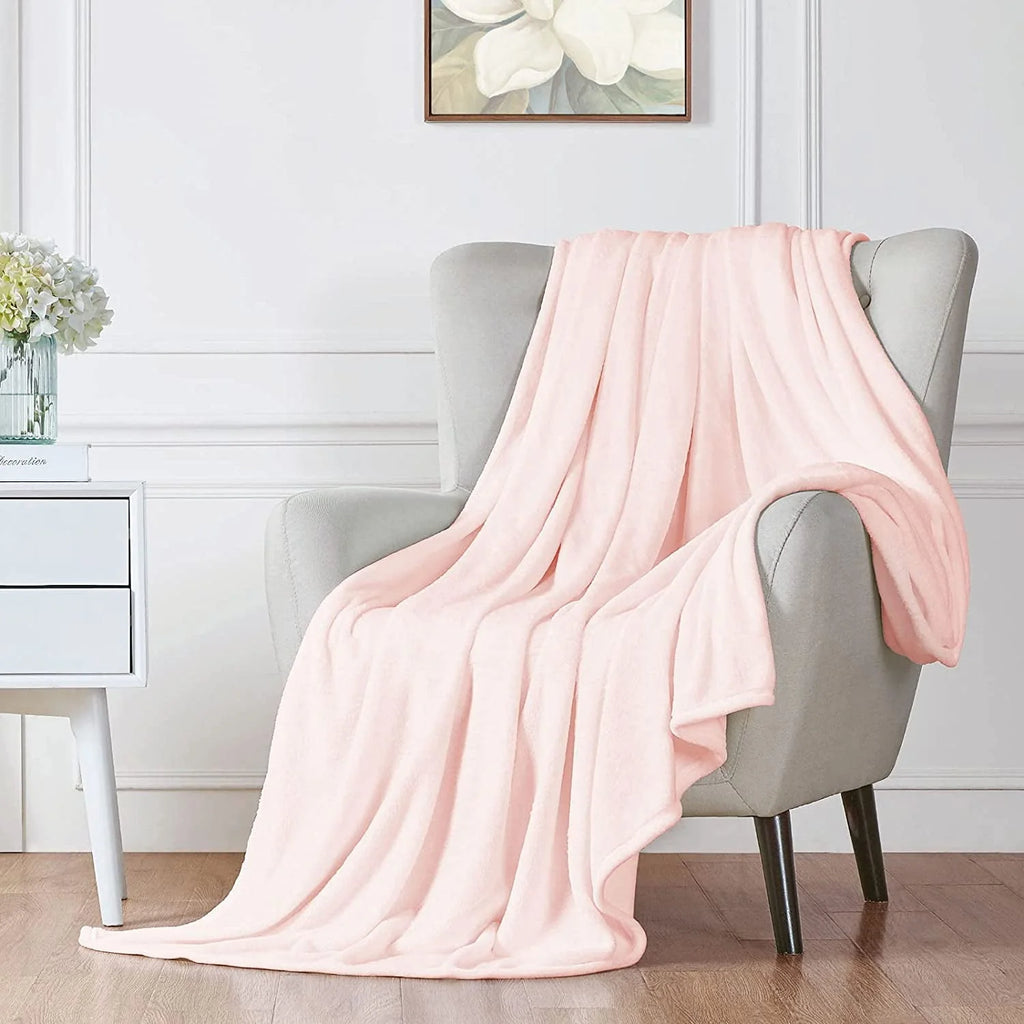 Ultra Soft Microplush Fleece Throw Blanket, 50 x 60, Orange, Machine Washable C66370