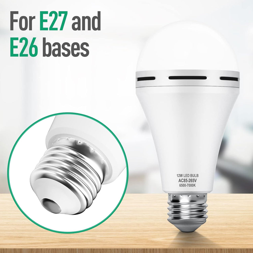 Rechargeable Emergency LED Light Bulb with Hook 1200mAh 12W 10 Pack E117