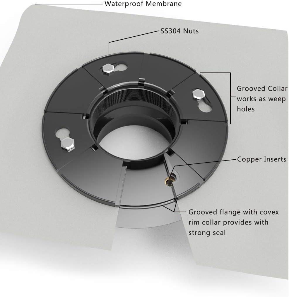 Tile-in Shower Drain with Hair Catcher, Polished Chrome, Pack of 2 J230221