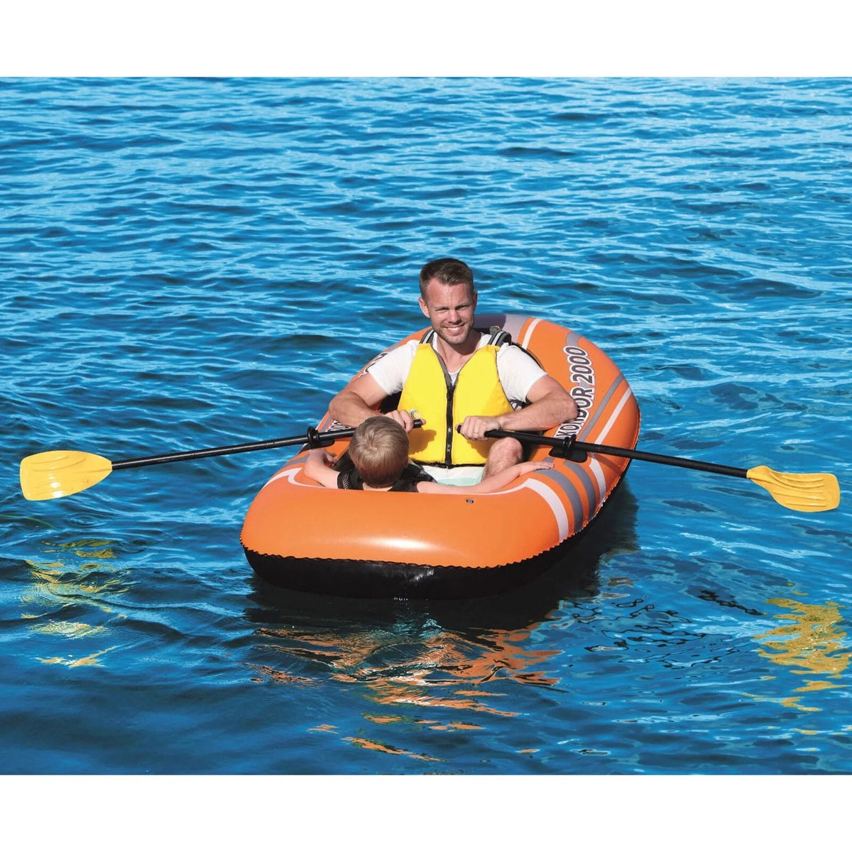 Inflatable Raft Boat Set with Oars and Pump J505306