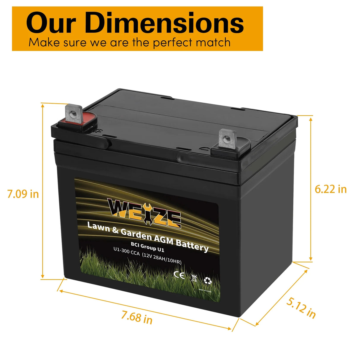 12V 300CCA BCI Group U1 SLA Battery M797566