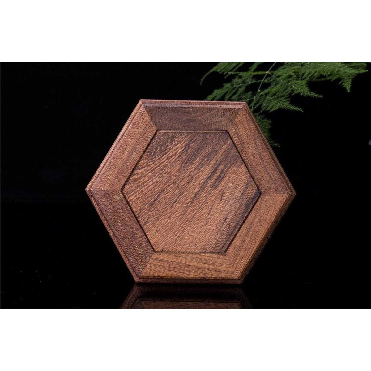 Hand Craft Hexagon Rosewood Fishbowl Vase Stand H652