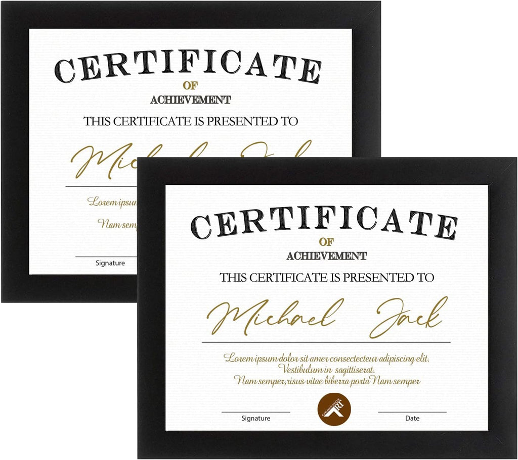 Black Wooden Document Frame with Real Glass Z18293