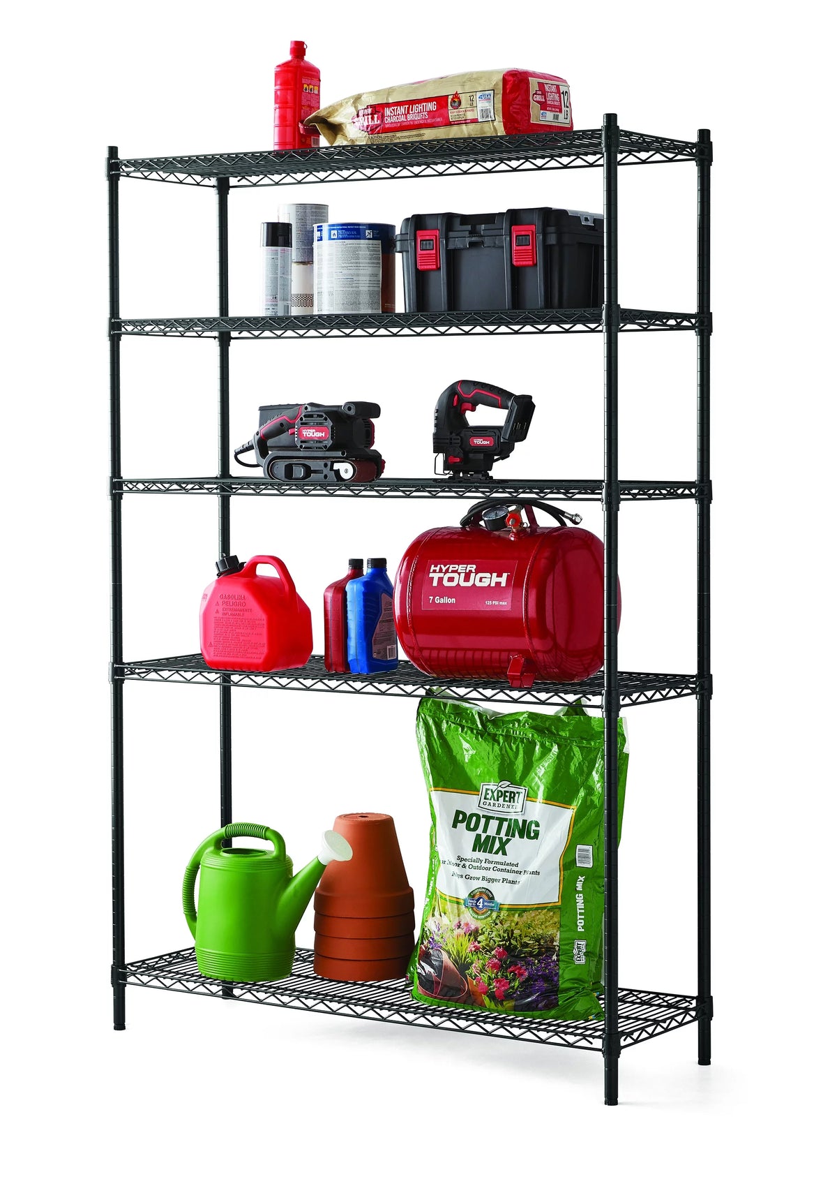 Black 5-Tier Wire Shelf J667