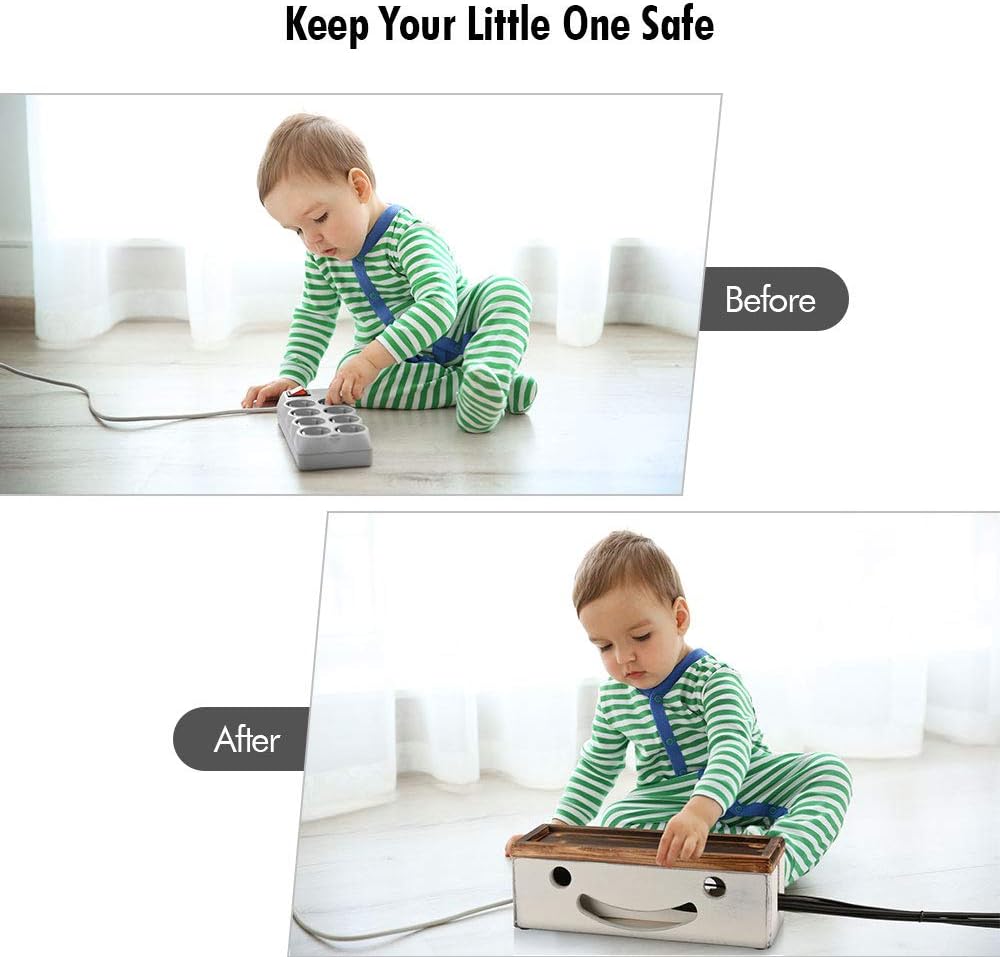White Cable Management Box Set with Magnetic Lid R894