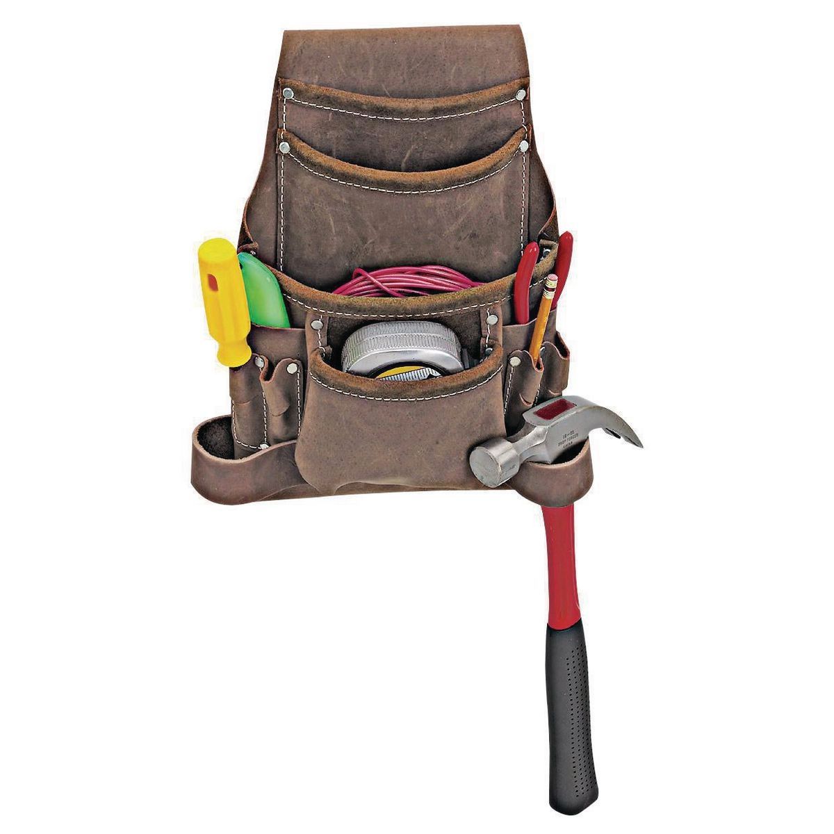 10 Pocket Oil Tanned Leather Tool Pouch C6888
