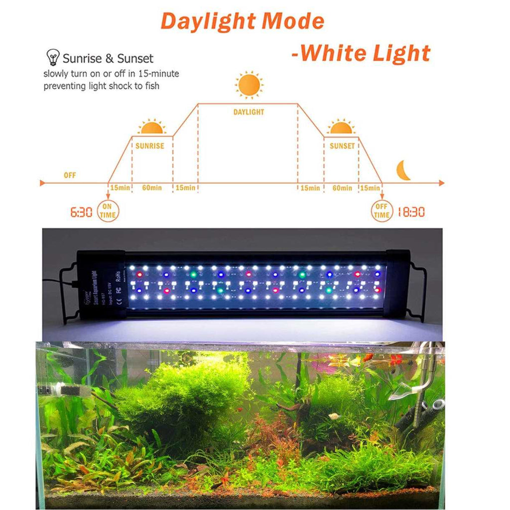 Aquarium LED Light Extendable 7 Colors Full Spectrum S328463
