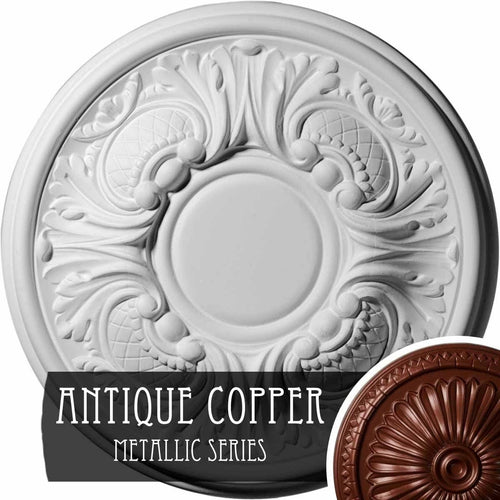 11 3/4 inch x 1 1/4 inch Hand-Painted Ceiling Medallion D6673