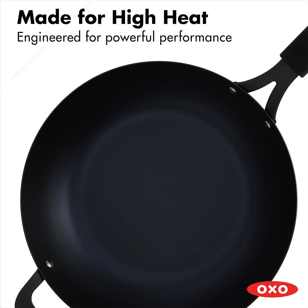12 Carbon Steel Wok Pan with Silicone Handle Holder Y105