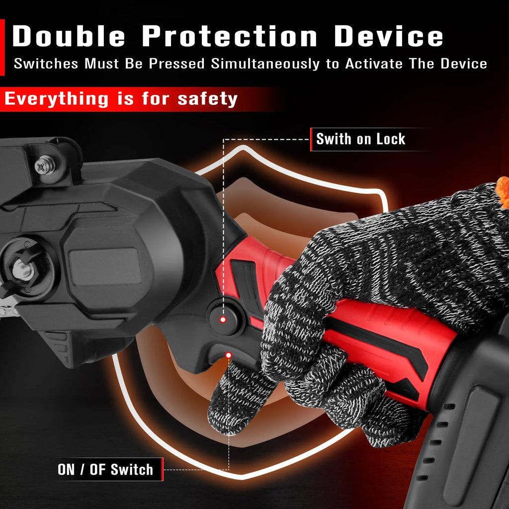 6-Inch Cordless Mini Chainsaw with 2 Batteries P586