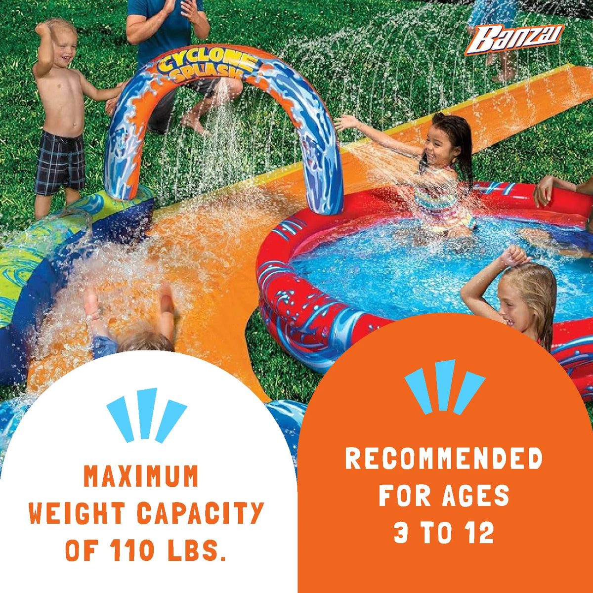 Inflatable Splash Park with Sprinkling Slide & Water Pool E4071