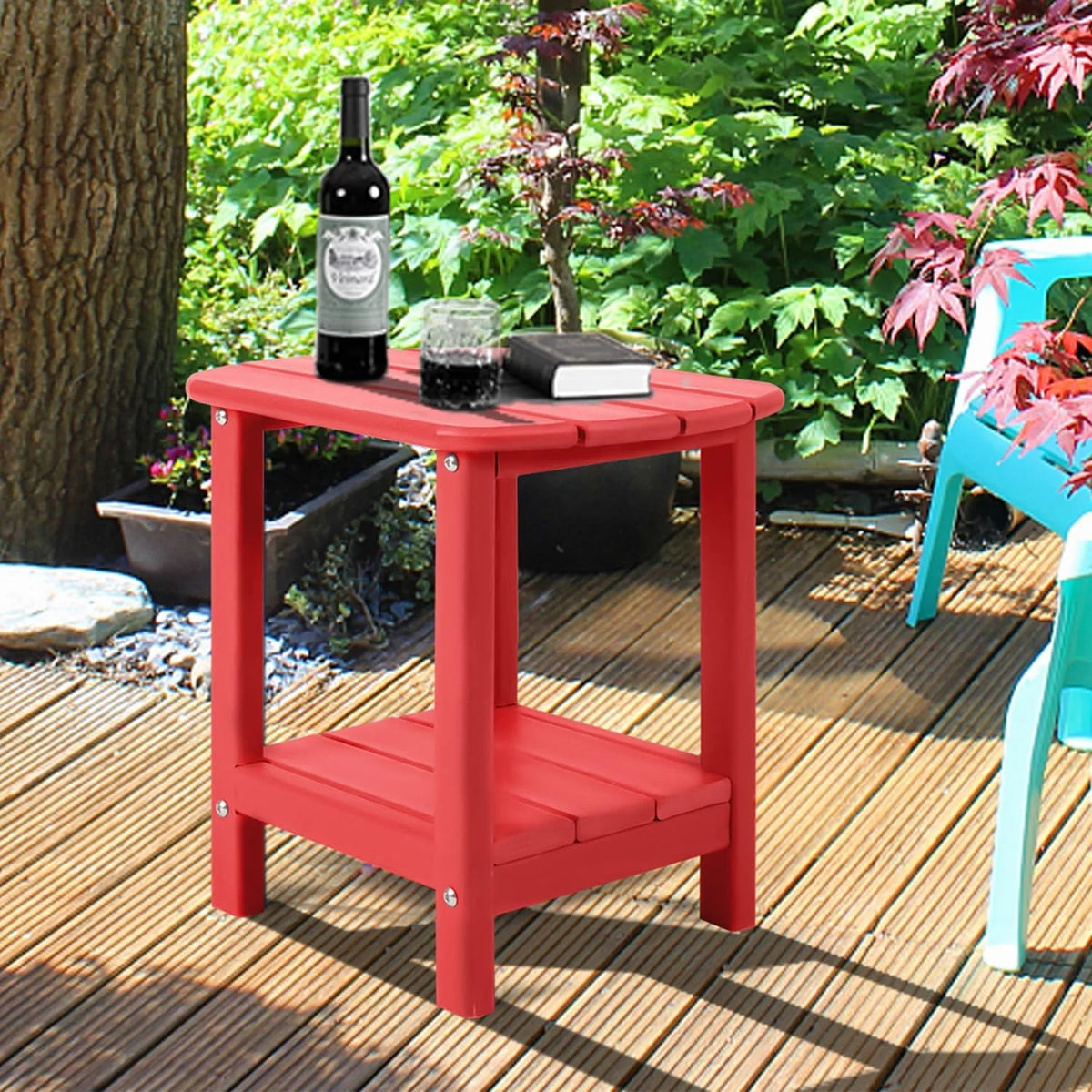 Black HDPE Adirondack Side Table A991889