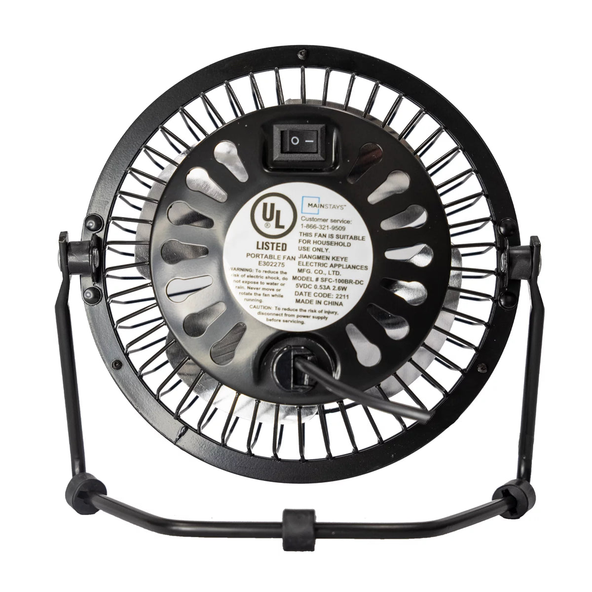 4 inch USB Powered Desktop Fan Black X986353