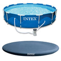 12' x 30 Round Metal Frame Swimming Pool with Filter Pump J384480