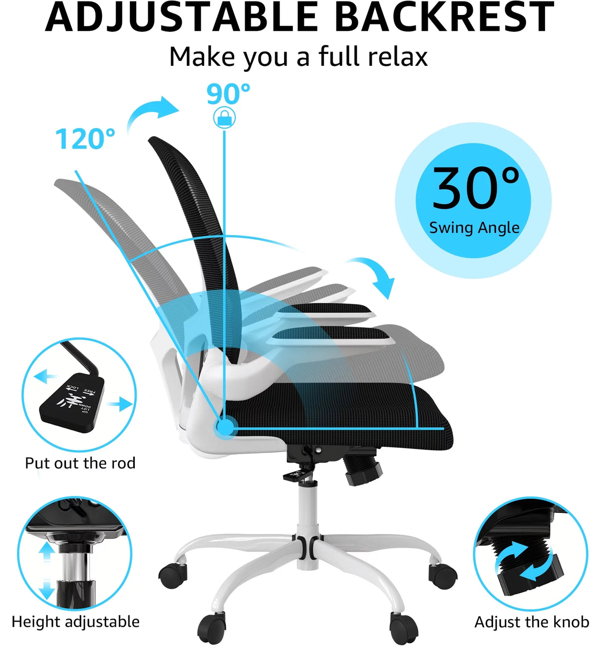 Ergonomic Office Chair with Lumbar Support and Adjustable Height Z45034