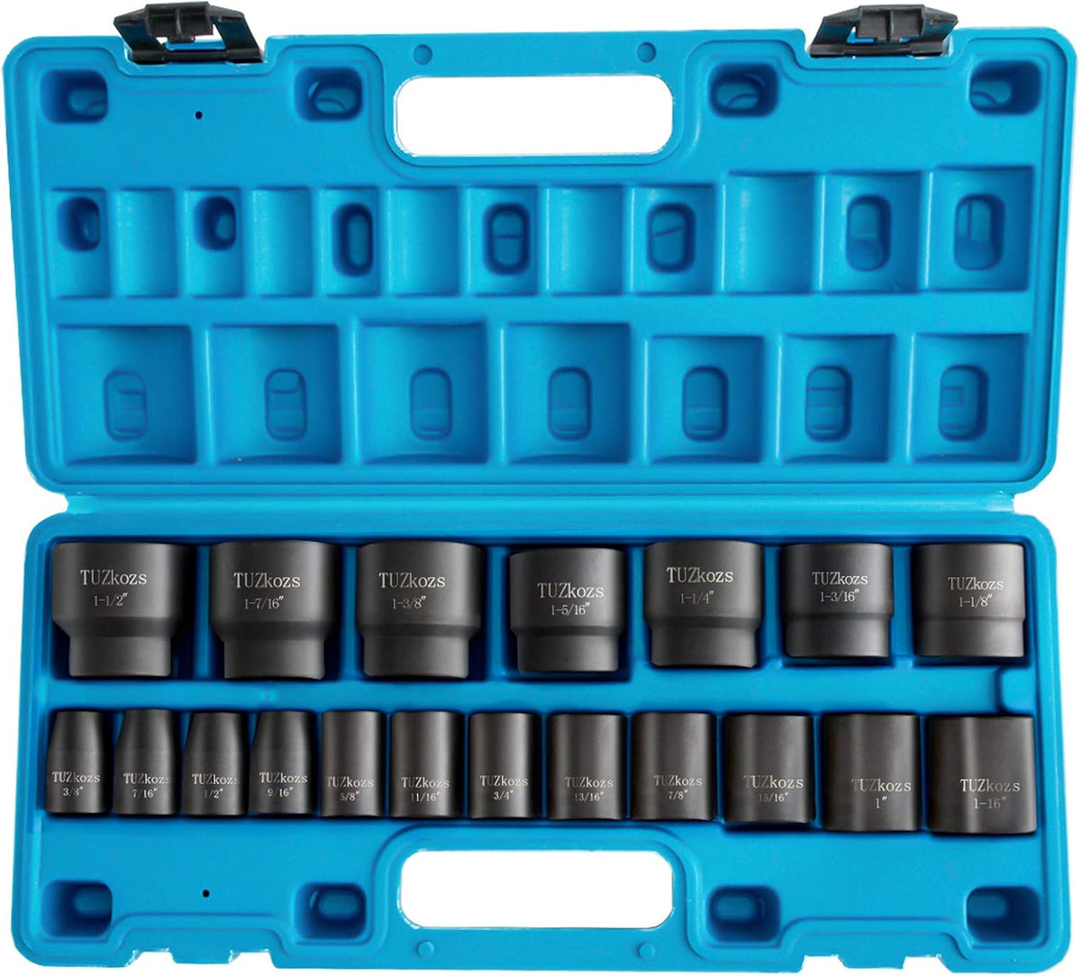 1/2 Inch Drive Deep 6-Point Impact Socket Set, SAE, 19-Piece C4522