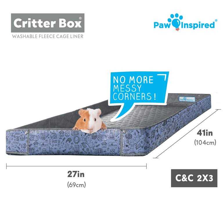 Washable Fleece Guinea Pig Cage Liner & Bedding with Raised Sides A884220