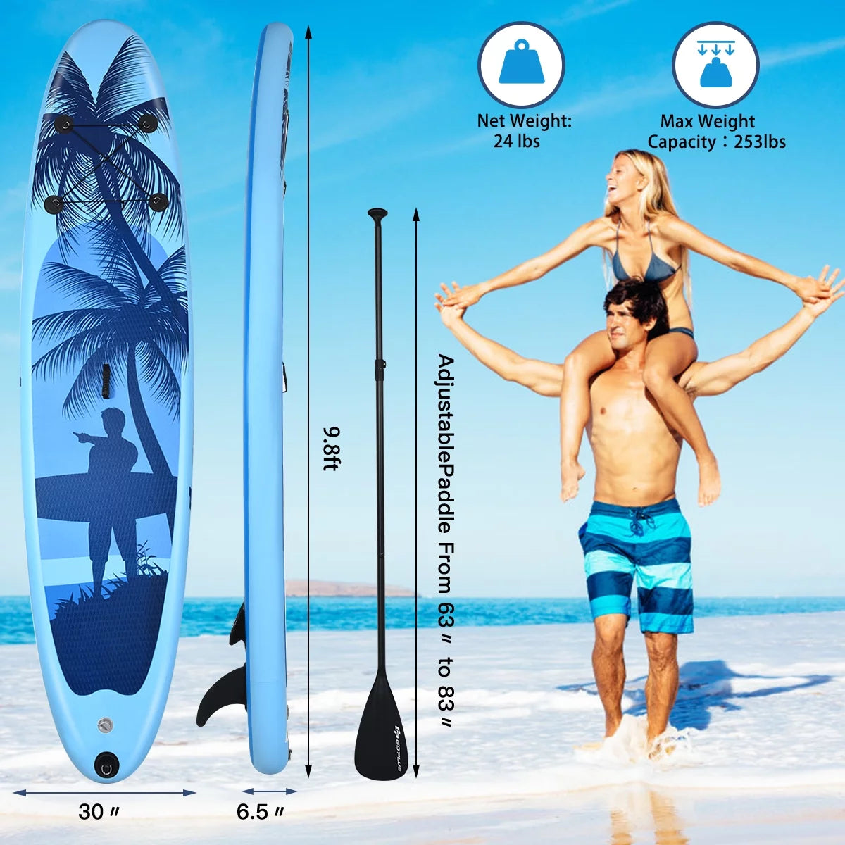 9.8' Inflatable Stand Up Paddle Board L4663