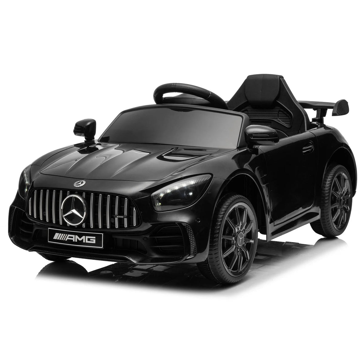 12V Electric Ride on Car Toy with Remote Control, LED Lights, Black L78138