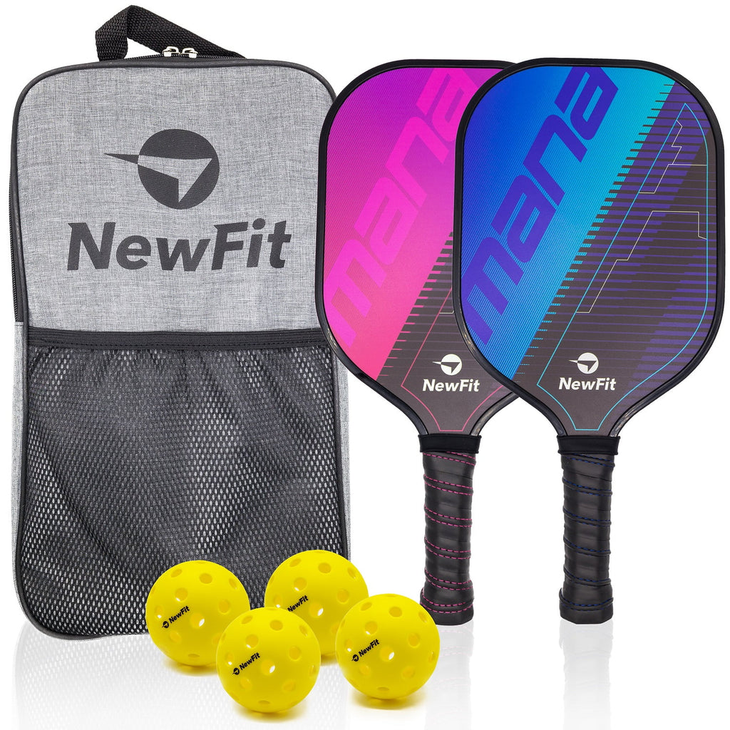 Pickleball Paddle Set of 2 with Carry Bag and Four Pickleballs G990