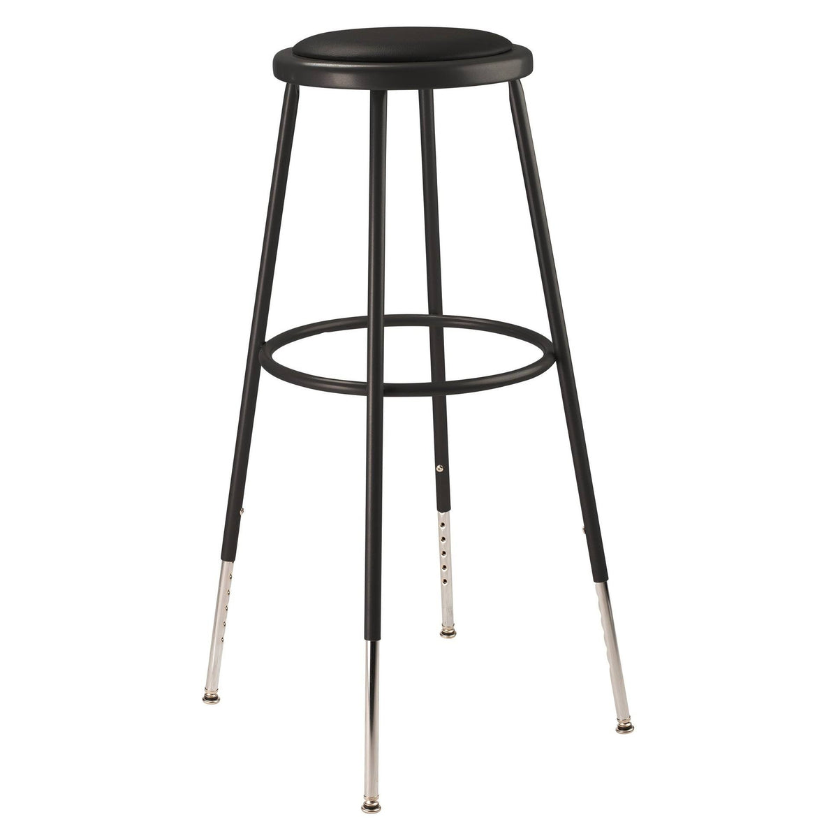 Black Vinyl Adjustable Height Padded Stool M11533