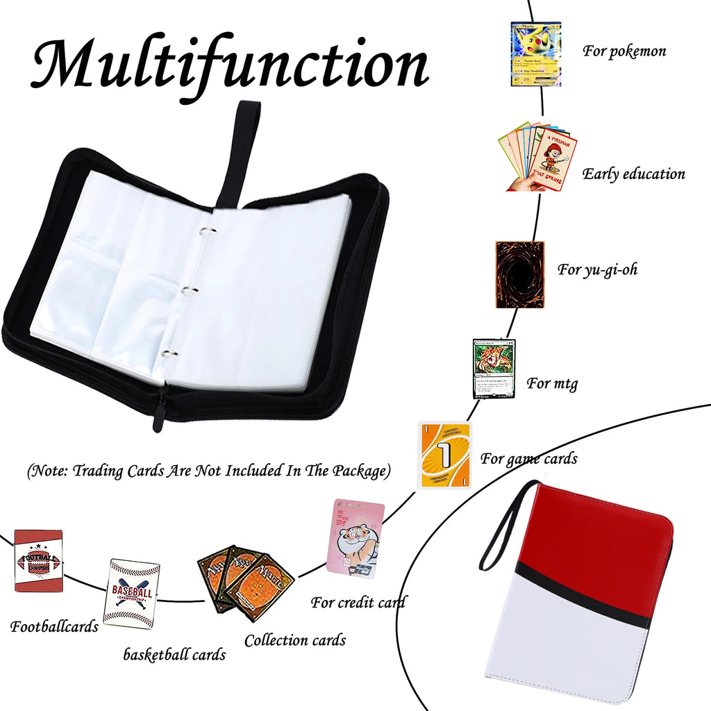 Black 4-Pocket Trading Card Binder I726