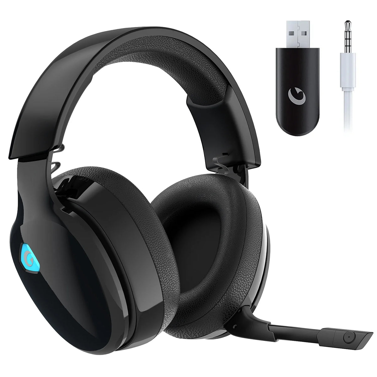 Wireless Gaming Headset with Microphone, Bluetooth 5.2, 2.4GHz USB, 3.5mm Wired F3585